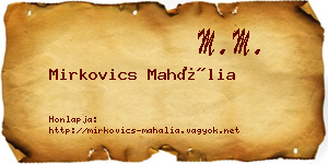 Mirkovics Mahália névjegykártya